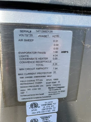101-0104 Barker 12 Foot Remote Over Under Refrigerated Deli Cooler