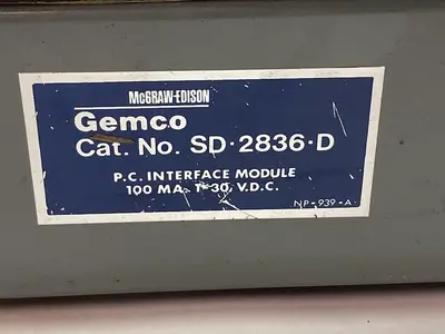 Used GEMCO SD-2836-D Misc Electrical & Power Parts Ohio US | Surplus Asset Holdings #1242343