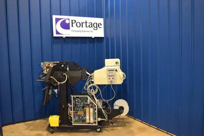 USED AUTOMATED PACKAGING SYSTEMS AB180 W/PI-412C PRINTER