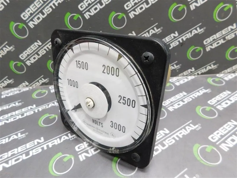 General Electric 103021PZUA2 AC Voltmeter 0-3000 VAC Cracked See Pics! Used