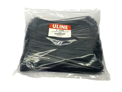 New | in-Stock Uline Black UV Stabilized Nylon Cable Ties 12" Length PACKAGE OF 1000 Misc Fasteners Michigan US | Maverick Industrial Sales #1397245