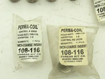 Perma Coil 108-116 Thread Insert Coil 1-8  UNC Helicoil Lot of 50