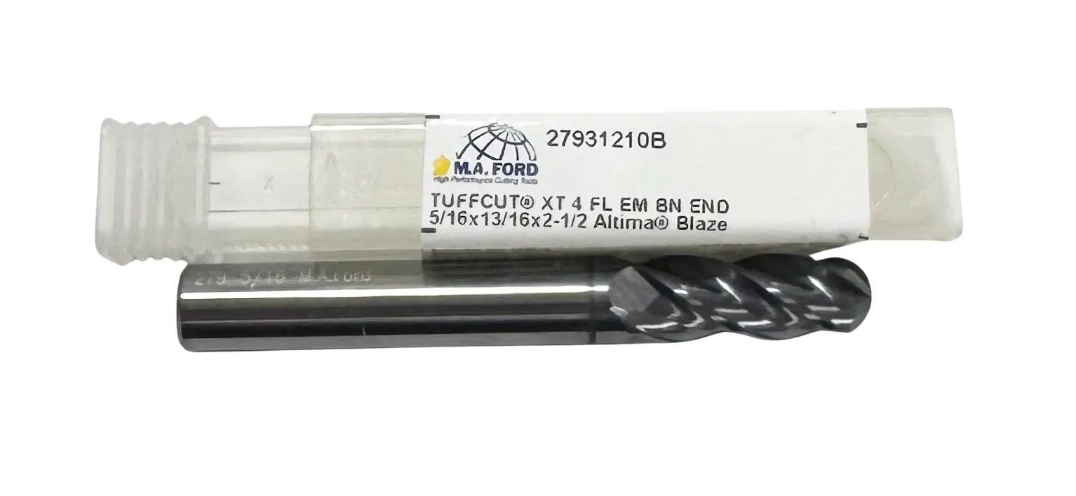 M.A. Ford 5/16" Carbide Ball End Mill Altima Blaze Coated 4 Flute USA
