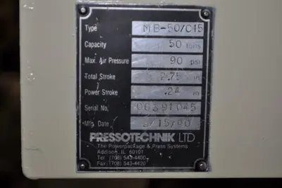 USED 1990 TOX PRESSOTECHNIK MB-50/C15