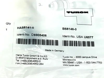 BS8146-0 | Turck HAS8141-0  Circular Connector M12 - New