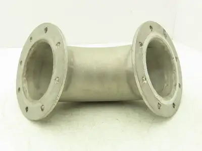 90° Elbow Pipe Fitting 4" Flanged Aluminum 8-Bolt