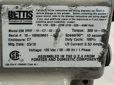 USED BETTIS EM SR5F-10-C7-02-360