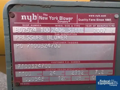 USED New York Blower 15 HP New York Blower