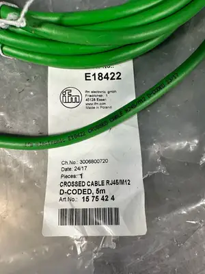 Ifm 1575424 Crossed Cable RJ45/M12 D-Coded 5m E18422 NEW (5.3.5)