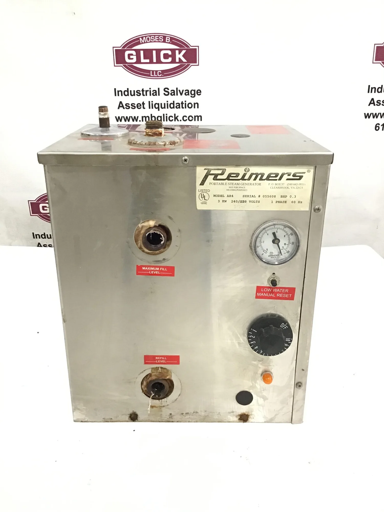 Used REIMERS AR4 Boilers Pennsylvania US | Moses B Glick #1007019