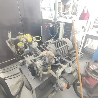 200 Ton, Accudyne, 36" x 72" hydraulic vacuum press, 750° heated plattens