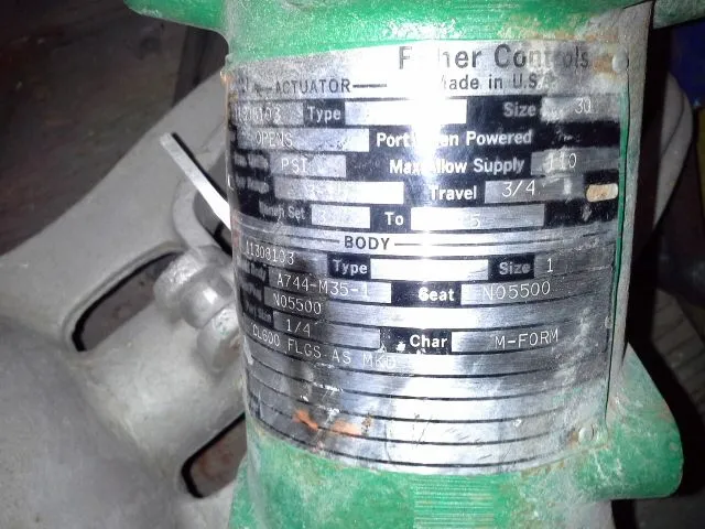 Fisher type CE size 1" class 600