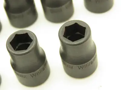 Williams 2M-609 IMP 3/8" Drive 9MM 6 Point Impact Socket Shallow Lot of 19