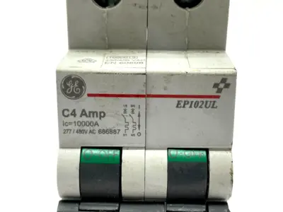 Miniature Circuit Breaker | General Electric EP102ULC04  2-Pole 4A 480Y/277VAC - Used