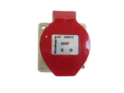 NEW DANIEL WOODHEAD 420R7 PIN&SLEEVE PANEL MOUNT RECEPTACLE 20A 3POLE