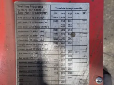 USED 2009 FRONIUS TRANSPULS SYNERGIC 4000 MV