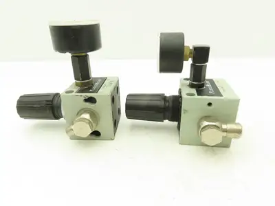 Numatics R22KG021 Pneumatic Air Pressure Regulator 1/4" NPT Ports Gauge Lot of 6