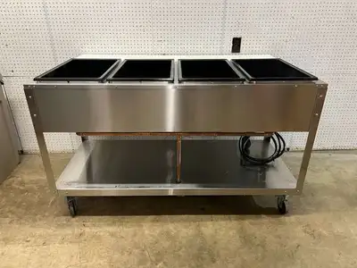 Used Vollrath Used 61" Vollrath Servewell 4 well Stainless Steel Steam Table 120V 2800W - TH1 Steam Tables (Food) Illinois US | Falcon Restaurant Supply #1374928