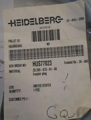 NEW HEIDELBERG ZD.289-673-01-00