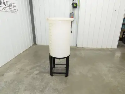 Chem Tainer TC1829CA-MCM Poly Plastic Chemical Tank 30 Gallon Lid Metal Stand