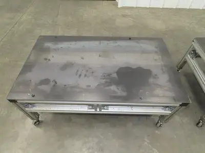 3/16" Steel Top Aluminum Table Work Cart 80/20 Extrusion T Slot 39x23" Lot of 2