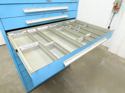 Nu-Era Modular Tool Storage Cabinet 10 Drawer 45x28x61" Stanley Vidmar Blue