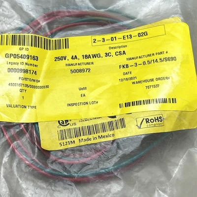 (2) TURCK Cables New In Bags See Photos & Description For P/N’s