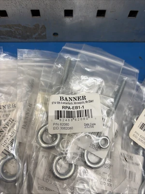New | in-Stock Banner RPA-EB1-1 62080 Rope Pull Eye Bolt Lot of 2 Miscellaneous MRO Indiana US | J&J Industrial Supply #1332033