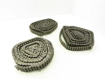 Ruberg #40 Double Roller Attachment Pin Chain Riveted 0.500 Pitch 40' Total