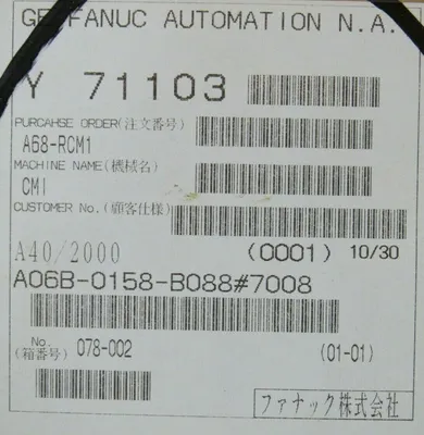 NEW GE FANUC A06B-0158-B088#7008 SERVO MOTOR X40/2000 A06B0158B0887008