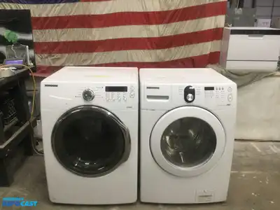 USED SAMSUNG FRONT LOAD WASHER AND ELECTRIC  STEAM DRYER SET ENERGY STAR HIGH EFFICIENCY