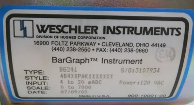 NEW WESCHLER INSTRUMENTS BG241