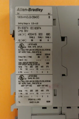 USED Allen-Bradley 140M-C2E-B40 SER B WITH 100-C09D10