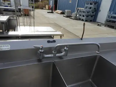 Used Remco Used Remco 2 Compartment Commercial Stainless Steel Sink with Twist Drains - SS16 Sinks Illinois US | Falcon Restaurant Supply #1376478