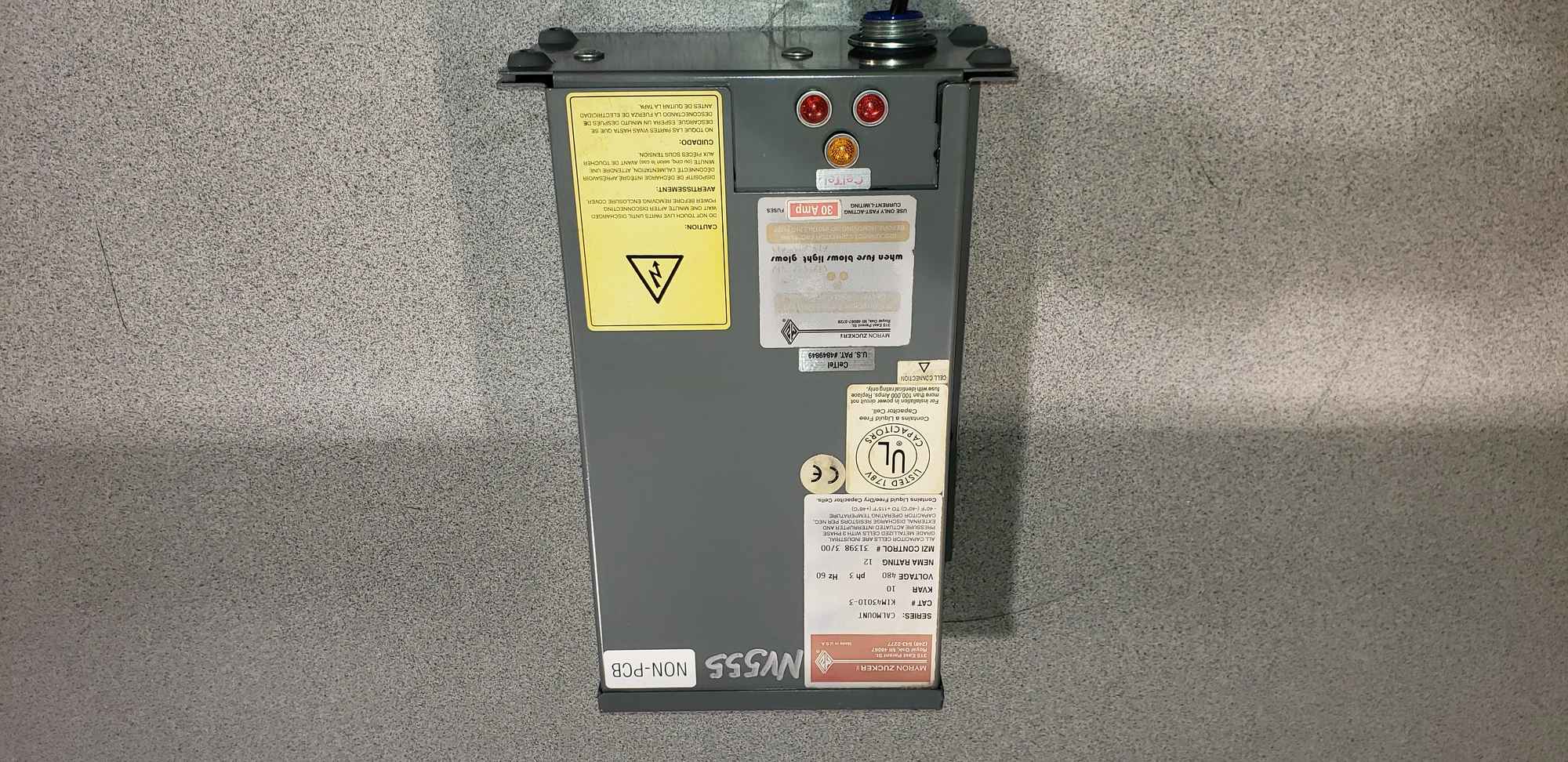Myron Zucker KIM43010-3 Calmount Capacitor 10 kvar; 480v; NEMA R