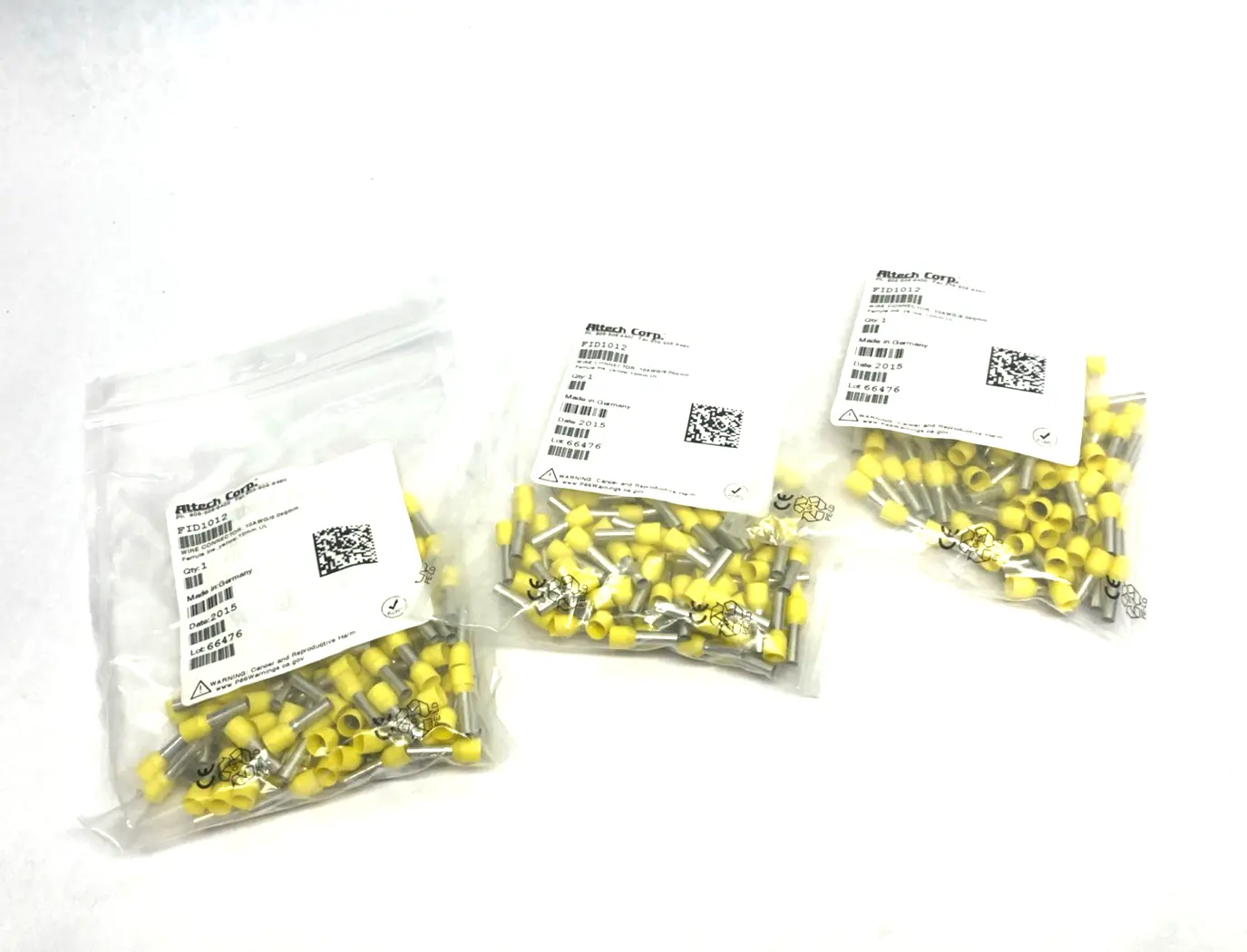 New | in-Stock Altech Insulated Crimp Ferrules 10AWG/6.0sqmm 100-PACK, LOT OF 3 Electrical Fittings Michigan US | Maverick Industrial Sales #1390704