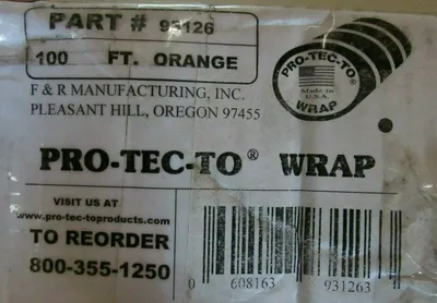 NEW PRO-TEC-TO WRAP 93126 HOSE PROTECTOR 100 FT ORANGE