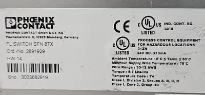 Phoenix Contact FL SWITCH SFN 8TX Ethernet Switch (BIN531)