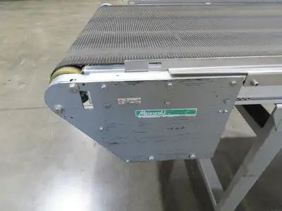 Habasit 38"x 11' 6" Slider Bed Conveyor 33.5"W Grip Belt 220V 3PH 5FPM