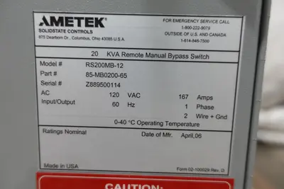 USED AMETEK RS 200MB-12