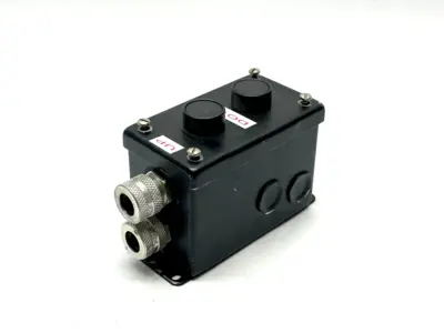 E-2PBGX | Hoffman  Pushbutton Enclosure Black w/ Allen Bradley 800E-3X10 Modules - Used
