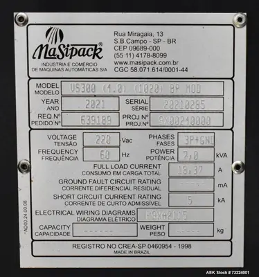 Used MASIPACK VS300 Net Weigh Filler Scale Vertical Form & Fill Illinois US | Aaron Equipment #86732