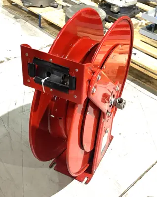 Used Reelcraft Spring-Return Dual-Pedestal Hose Reel Material Handling (misc) Michigan US | Maverick Industrial Sales #1395465