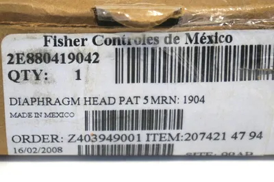 NEW FISHER 2E880419042 DIAPHRAGM HEAD
