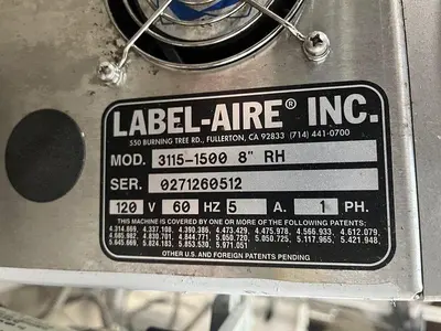 USED LABEL-AIRE 3115-1500 8" RH