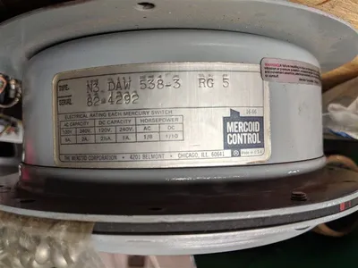 Mercoid Control N3 DAW 538-3 RG 5 Pressure Control Switch Surplus