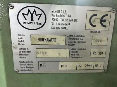 1.75" CARELL (MEMOLI) MODEL #EUREKAMATIC UNIVERSAL PROGRAMABLE BENDER: YOBRO #24253