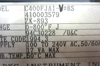 NEW SYSCON/RKC C400FJA1-V-BS TEMPERATURE CONTROL 410003579