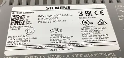 USED Siemens SIEMENS 6AV2 124-1DC01-0AX0 KP400 COMFORT SERIES