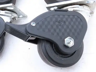 Albion N/A Locking Swivel Caster 4" Wheel 2"Wide Polyurethane Set of 4